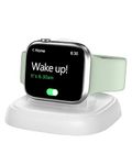 NEWDERY Wireless Charging Station for Apple Watch 10/Ultra Fast Charger Dock Stand Magnetic iWatch Charging Holder Portable Mini Travel Charger for iWatch Series 10/9/8/7/6/5/3/2/SE, White