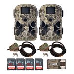 Stealth Cam 2022 G42NG32MP Trail Camera No-Glow Flash, 100-Feet IR Range, Kryptek Camo (2-Pack) Bundle with 32GB Memory Cards (4-Pack), Adjustable Locking Cables (2-Pack) and Card Reader (9 Items)