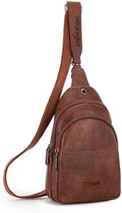 Wrangler Crossbody Sling Bags for Women Cross Body Fanny Pack Purse with Detachable Strap, B-Dark Brown, Fashion