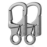 Ahiller Carabiner Keychain Clips, Durable Spring-Loaded Gate, Alloy D Ring Key Chain, Caribeaner for Home, Rv, Camping, Fishing [Gunmetal-2P]