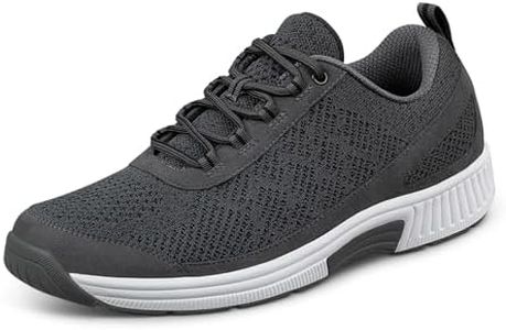 Orthofeet Men's Orthopedic Knit Lava Sneakers, Dark Grey, 9 Wide