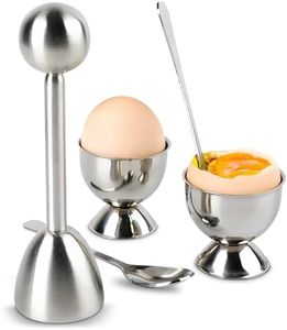 Egg Shell Opener Tool - Soft Boiled Egg Holder Set Egg Cups for Soft Boiled Eggs British Soft Boiled Egg Cutter Soft Boiled Egg Cracker Tool - Egg Topper Cutter Tool Boiled Egg Peeler Egg Opener Tool