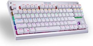 MechanicalEagle Z-77 75% Mechanical Keyboard | Aluminium Panel | Clicky Blue Switches | Rainbow LED Backlit | N-Key Rollover | 87-Key Tenkeyless | Hot Swappable |Spare Switches Included