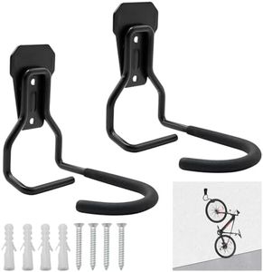 Yeelua Bike Wall Mounts, Bike Storage Holder Home Storage Rack Bicycle Vertical Hook Stand Bike Stand for Garage(2 PCS, Black)