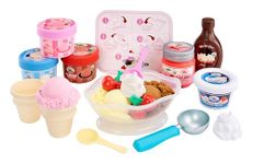 little tikes Creative Chefs Ice Cream Kit - With Special Make-It Mix Play Sand, 17 Accessories, Realistic Pretend Play Set, For Boys and Girls Ages 3+, NOT EDIBLE