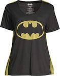 DC Comics Batman Juniors Tee Shirt with Interchangeable Capes (X-Small 1) Black