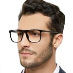 OCCI CHIARI Extra Large Reading Glasses 1.5 for Men Lightweight Readers Glasses Fashion Men's Glasses for Reading Spring Hinge (Light Black,150)