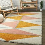 ANGEL CARPET Shaggy Carpet Plain Fur Rugs for Bedroom Living Room Feet Microfiber 2 Inch Pile Height Modern Interior Mats