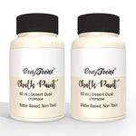 CrafTreat Desert Dust Multi Surface Chalk Paint for Wood Furniture, Wall, Home Decor, Glass, DIY Craft - 60ml Each | Pack of 2