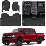 Floor Mats for 2015-2025 2026 Ford F-150/ F150 Lightning SuperCrew Cab (Not Fit Rear Seat with Under-Seat Fold Flat Storage) TPE All Weather Protection 1st & 2 Rows Car Floor Liners Accessories-Black