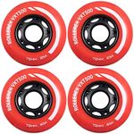 Rollerex VXT500 85A Inline Skate Wheels (4-pack) (Various Size & Color Options Available) -Indoor Outdoor- Intended for Roller Blade Wheel Replacement (72mm, Rocket Red)