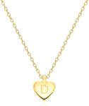 MIDDLUX Gold Heart Necklaces for Women, Gifts Under 10 Dollars for Women, Customized Necklace, D Necklace, Birthday Gift for Women, Personalized Gift