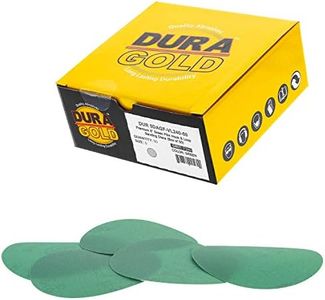 Dura-Gold Premium 5" Green Film Sanding Discs - 240 Grit (Box of 50) - Hook & Loop Backing Sandpaper Discs for DA Sanders, Finishing Medium Fine Cut Abrasive - Sand Automotive Paint, Woodworking Wood