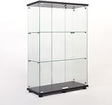 Yoluckea 3 Shelves Glass Cabinet wi