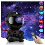 Astronaut Star Projector Night Lights for Adult, Galaxy Lights Astronaut Light Projector Space Starry Ceiling LED Lamp for Bedroom,Gaming Room, Home, Party with Timer and Remote Control (Black)