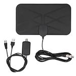 Amplified HD Digital TV Antenna Long 980 Miles Range - Support 4K 1080p Fire tv Stick and All Older TV's - Indoor Smart Switch Amplifier Signal Booster - 9.8ft Coax HDTV Cable/AC Adapter