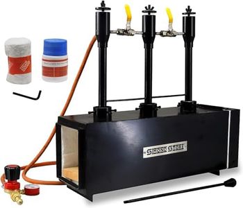 SIMOND STORE Portable Propane Blacksmith Forge Triple Burner, 2600F Rated, for Knife Making Blacksmith Farrier Bladesmith Forging Tools & Heat Treatment - Rectangle Shape Forge…