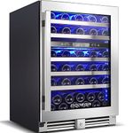 BODEGA 24 Inch Wine Cooler Dual Zone,Under Counter Wine Refrigerator 56 Bottles, Built-In and Freestanding Wine Fridge,Quick and Silent Cooling System for Red, Rose and Sparkling Wines,Stylish Look