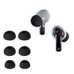 kwmobile 6x Replacement Ear Tips Compatible with Nothing ear (2) - Silicone Tips for Earphones - Black