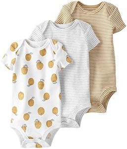 little planet by carter's by Carter's Baby-Girls Baby 3-Pack Organic Cotton Short-Sleeve Rib Bodysuits, Golden Orchard, 12 Months