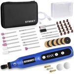 BYWOKY 55pcs Mini Drill Machine with 5 Speeds - 2000 MAh Battery, Front LED Lights, Full Kit for Home Use, Drilling, Carving, Engraving, Sanding & Polishing (Blue)