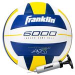 Franklin Sport Indoor Game Volleyball - Kerri Walsh Jennings 6000 Official Size Volleyball for Match Play - Competition Game Volleyball Ball with Composite Cover - Volleyball + Pump with Needle Set