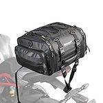 Rhinowalk Motorcycle Saddle Bag Expandable Motorbike Tail Bag 26L, Waterproof Powersports Travel Luggage (Black，26L)