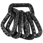 PARACORD PLANET Tactical Carabiner Keychain (6 Pack, Black) - Durable Plastic Carabiners