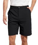 Boyzn Men's 9" Inseam Golf Outdoor Flat Front Shorts Casual Work Dress Shorts Quick Dry Athletic Shorts with 5 Pockets Black-34