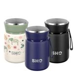 SHO Food Flask - Vacuum Insulated, Double Walled Stainless Steel Food Flask & Food Container - 10 Hours Hot & 20 Hours Cold - 530ml 800ml - BPA Free (Midnight Blue, 530ml)