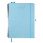 BEZEND A4 Academic Diary 2026-2027 Week to View (Jul 26 - Dec 27) Spiral. Vertical Weekly Planner with Time Slots & Tabs. Appointment Diary for Home School Office. PU Leather Softcover, Sky Blue