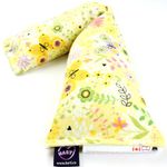 Handmade in Canada: HARTI Double-Layered Cotton Microwave Heating Pad 20"x5" for Pain Relief - Versatile Warm and Cold Compress Filled with Oats for Cramps, Neck, Shoulders, Joints, and Muscles - Sunny Skies Butterflies Pattern