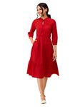 AASK Women Fit and Flare Red_Dress