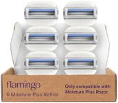 Flamingo Moisture Plus Razor Blades for Women, Moisture Plus Blade Refills, 6 Razor Refills
