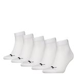 PUMA Unisex Quarter Sock, White, 47/49 UK