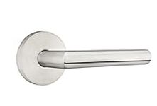 Emtek Passage, Disk Rosette, Stuttgart Lever, Brushed Stainless Steel, LH