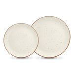 miah decor Ceramic Quarter Plates Small Dinner Plates Set of 4 (7 Inches) & Dinner Plates Set of 4 (10 inches) Handcrafted Stoneware Serving Platter Dining Plates for Snacks & Dessert