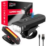 Bike Lights - USB Rechargeable Ultra Bright Front & Back Bike Light Sets - 4 Light Modes With Daylight Sensor - Easy to Fit and Mount LED Bicycle Lights