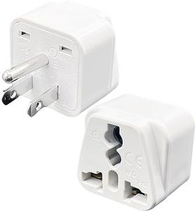 Universal World to Canada/American Outlet Plug Adapter-Type B - 2 Pack, 3 Pin Travel Plug Adapter, International Tourists from European/EU/China/Australia/UK to US Plug Adapter