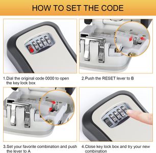 GRIFEMA Wall Mounted Key Safe – Gray Secure Storage Box
