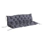 Outsunny 3 Seater Outdoor Seat Pads Bench Swing Chair Replacement Cushions Backrest for Patio Garden, Dark Grey