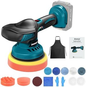 ANANCYI Cordless Car Polisher 18V, 6-inch, with 12 attachments, 1500W Polisher, 6 Variable Speeds, 150mm Polishing Pad for Ma-Kita BL1830, BL1830B, BL1840, BL1840B