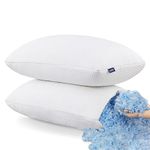 Molblly Sleeping Pillows,Shredded Memory Foam Pillow,Best Orthopedic Sleeping Pillow Non-allergenic & Anti dust mite,Soft Hotel Quality Pillows,Standard Size(2 Pack, 51 x 66 cm)