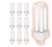 18 Watt CFL Light Bulbs | 4 Pin GX24Q-2 Base 3000K Warm White | 18W High Output 1200 Lumens | Triple Tube Compact Fluorescent Light Bulbs Plug-in | 10 Pack by GoodBulb