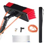 Window Cleaning Pole,WMLBK Water Fed Telescopic Brush 8m Photovoltaic Panel Cleaning Tool 30Cm Brush Head for cleaning photovoltaic and solar panels and other cleaning activities