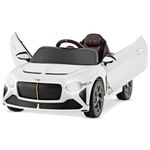 COSTWAY 12V Kids Ride on Car, Licensed Bentley Electric Vehicle Toy with Remote Control, Lights, Sounds, MP3/USB/Bluetooth, Two Motor Ride on Cars for Boys Girls (White)