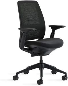Steelcase Series 2 Office Chair - Ergonomic Work Chair with Wheels for Carpet - with Back Support, Weight-Activated Adjustment & Arm Support - Adjustable Rolling Chairs for Desk - Licorice