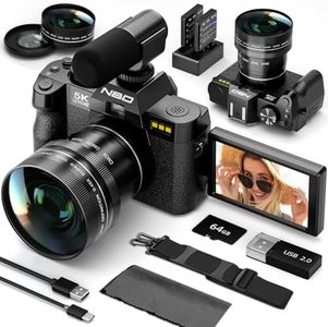 NBD 5K 64MP Digital Cameras for Photography,16X Zoom，Flip Screen,Dual-Lens
