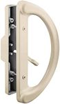 Prime-Line C 1343 Mortise Style Sliding Patio Door Handle Set - Replace Old or Damaged Door Handles Quickly and Easily – Tan Diecast, Non-Keyed, Fits 3-15/16” Hole Spacing (Single Pack)