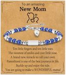 WIKHIA New Mom Gifts for Women, 1st Time Mothers Day Mom Mommy To Be Gifts for Women After Birth, Pregnancy Jewelry Gifts Bracelet for Mama, 7 inch, Stainless Steel, no gemstone